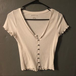 American eagle button up crop top